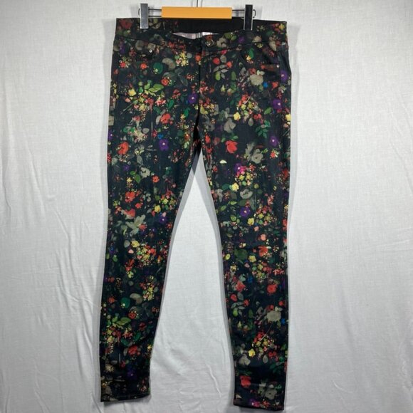 Mother The Looker Magical Forest Jeans Size 34 Floral Denim Made in USA - Picture 1 of 12
